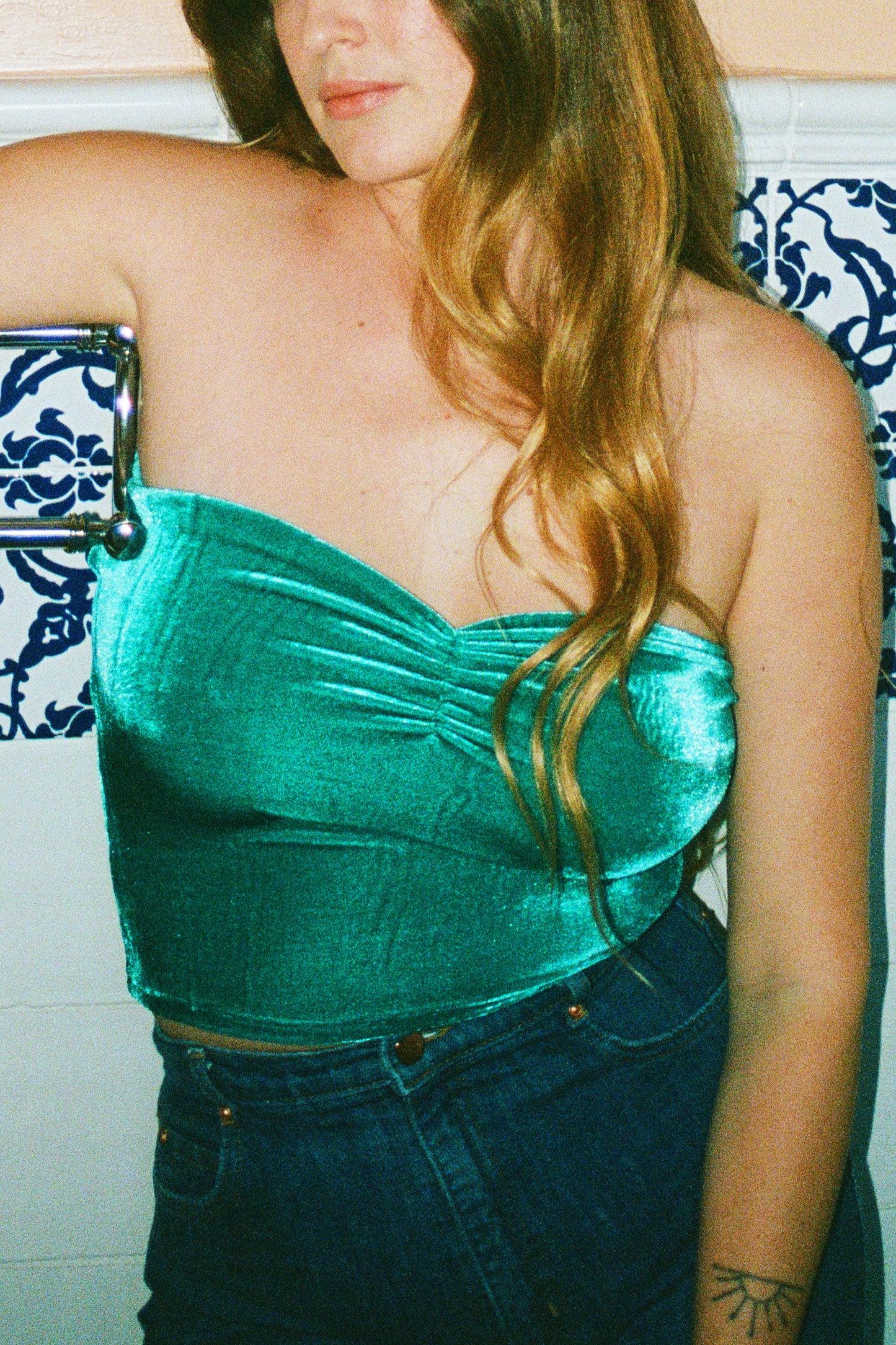 Ruth Tube Top in Lockhart Teal